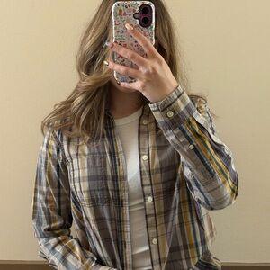 Plaid Button-Up Shirt